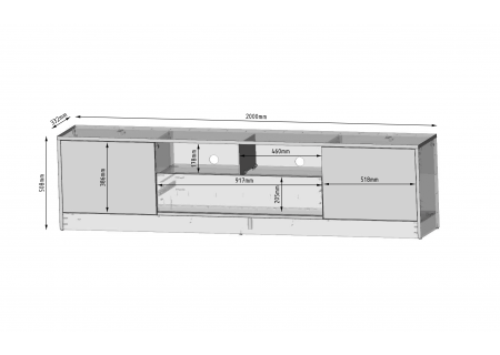 TV STAND 200CM WITH LED STRIP - DISPARO 2