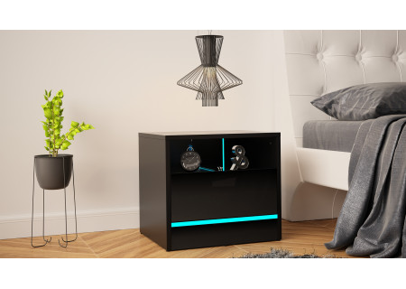 NIGHTSTAND 50CM WITH LED STRIP AND 1 DRAWER - DISPARO 3