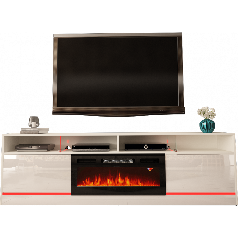 TV STAND 200CM WITH LED STRIP AND FIREPLACE - DISPARO 5