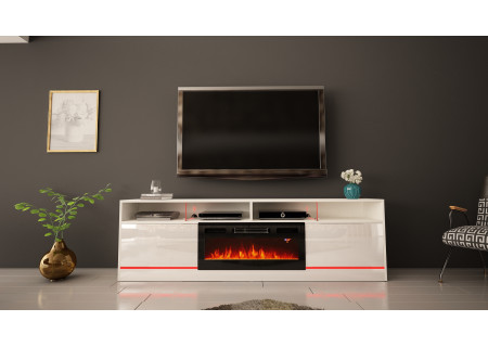 TV STAND 200CM WITH LED STRIP AND FIREPLACE - DISPARO 5