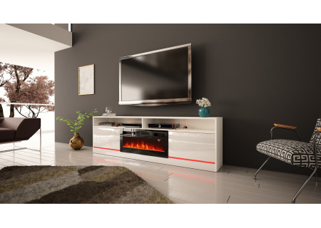 TV STAND 200CM WITH LED STRIP AND FIREPLACE - DISPARO 5