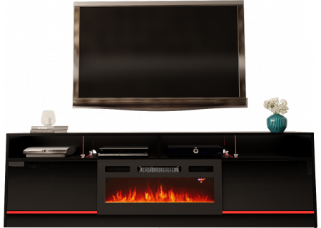 TV STAND 200CM WITH LED STRIP AND FIREPLACE - DISPARO 5