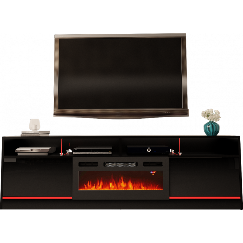 TV STAND 200CM WITH LED STRIP AND FIREPLACE - DISPARO 5