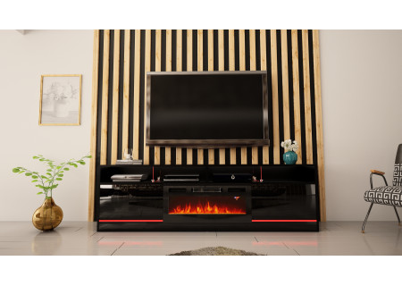 TV STAND 200CM WITH LED STRIP AND FIREPLACE - DISPARO 5