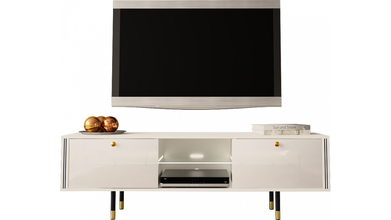 TV STAND 160CM WITH GOLD EMBELLISHMENTS - CRISTAL 1