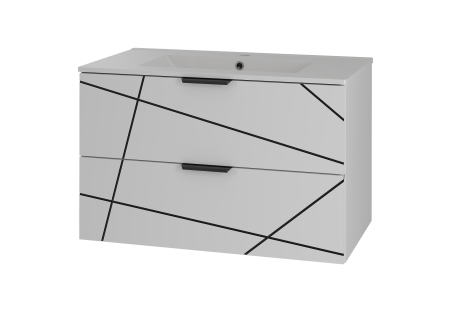 Cabinet with inset sink 80cm - WOOD 01