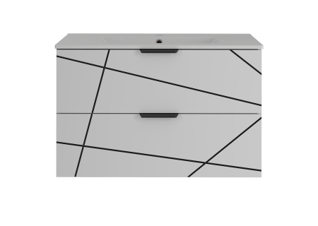 Cabinet with inset sink 80cm - WOOD 01