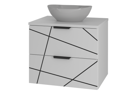 Bathroom cabinet 60cm with sink - WOOD 02