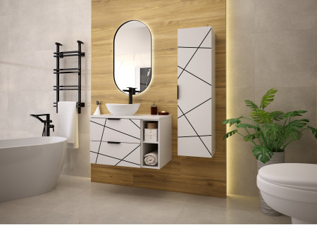 Bathroom cabinet 60cm with sink - WOOD 02