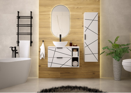 Bathroom cabinet 60cm with sink - WOOD 02