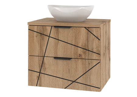 Bathroom cabinet 60cm with sink - WOOD 02