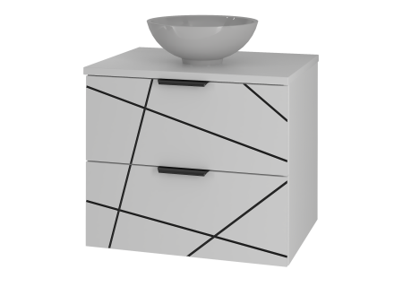 Bathroom cabinet 60cm with sink - WOOD 02