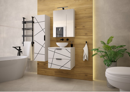 Bathroom cabinet 60cm with sink - WOOD 02