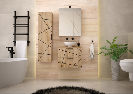 Bathroom cabinet 60cm with sink - WOOD 02