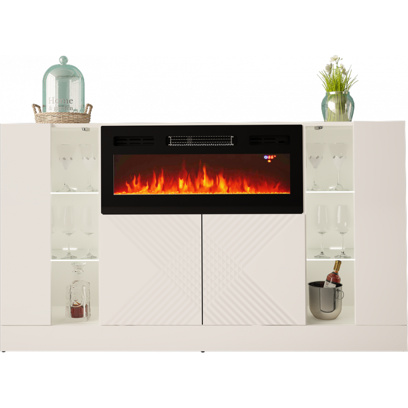 SIDEBOARD 160CM WITH 4 DOORS AND FIREPLACE - DIUNA 2