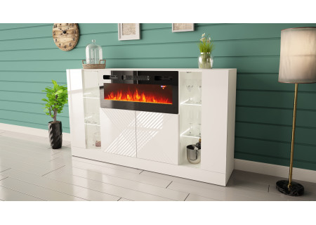 SIDEBOARD 160CM WITH 4 DOORS AND FIREPLACE - DIUNA 2