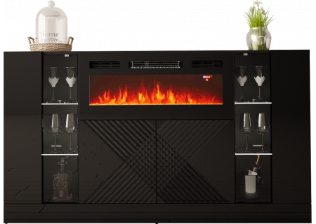 SIDEBOARD 160CM WITH 4 DOORS AND FIREPLACE - DIUNA 2