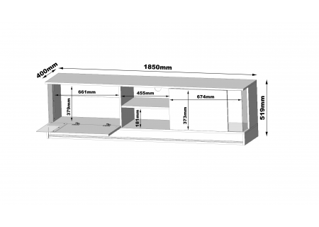 TV STAND 185 CM WITH LED STRIP - EFECTO 1