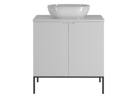 Bathroom cabinet 80cm with sink black rack - ASPEN 08