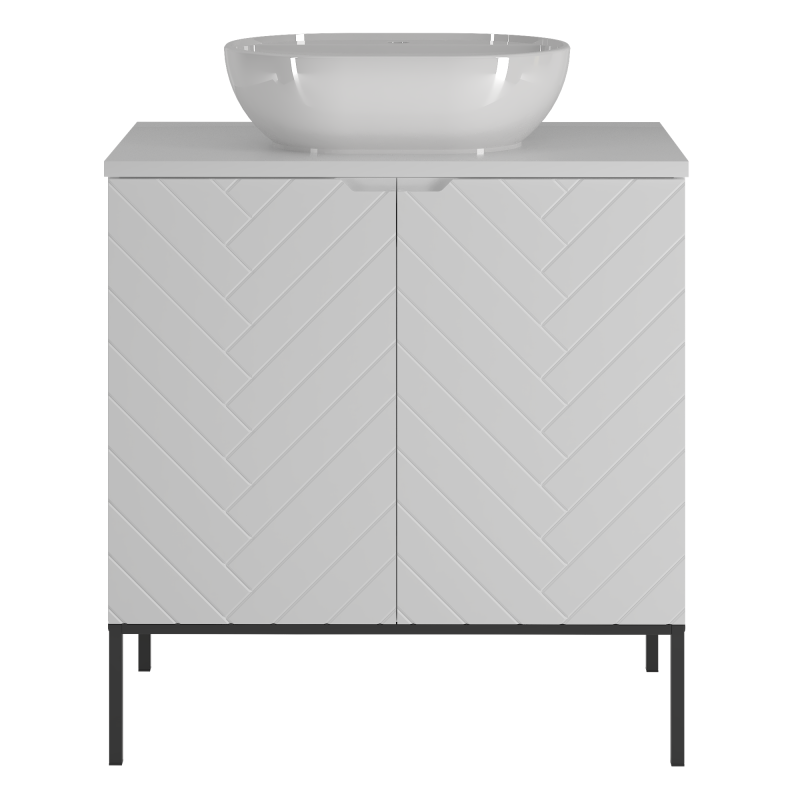 Bathroom cabinet 80cm with sink black rack - ASPEN 08