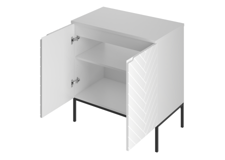 Bathroom cabinet 80cm with sink black rack - ASPEN 08