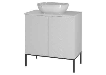 Bathroom cabinet 80cm with sink black rack - ASPEN 08