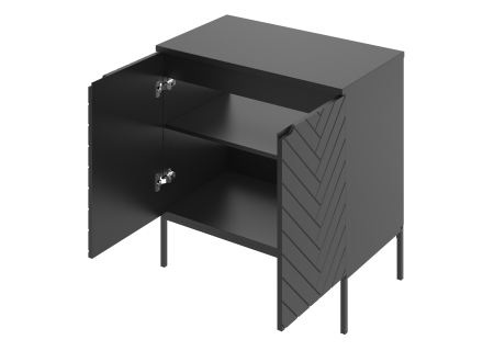 Bathroom cabinet 80cm with sink black rack - ASPEN 08