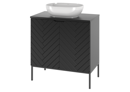 Bathroom cabinet 80cm with sink black rack - ASPEN 08