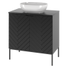 Bathroom cabinet 80cm with sink black rack - ASPEN 08