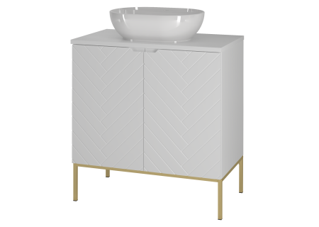 Bathroom cabinet 80cm with sink gold rack - ASPEN 08