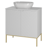 Bathroom cabinet 80cm with sink gold rack - ASPEN 08