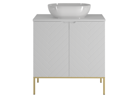 Bathroom cabinet 80cm with sink gold rack - ASPEN 08