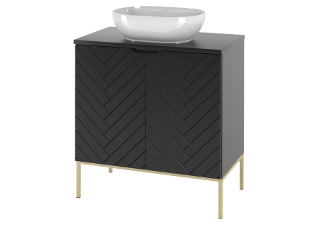 Bathroom cabinet 80cm with sink gold rack - ASPEN 08