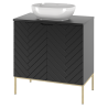 Bathroom cabinet 80cm with sink gold rack - ASPEN 08