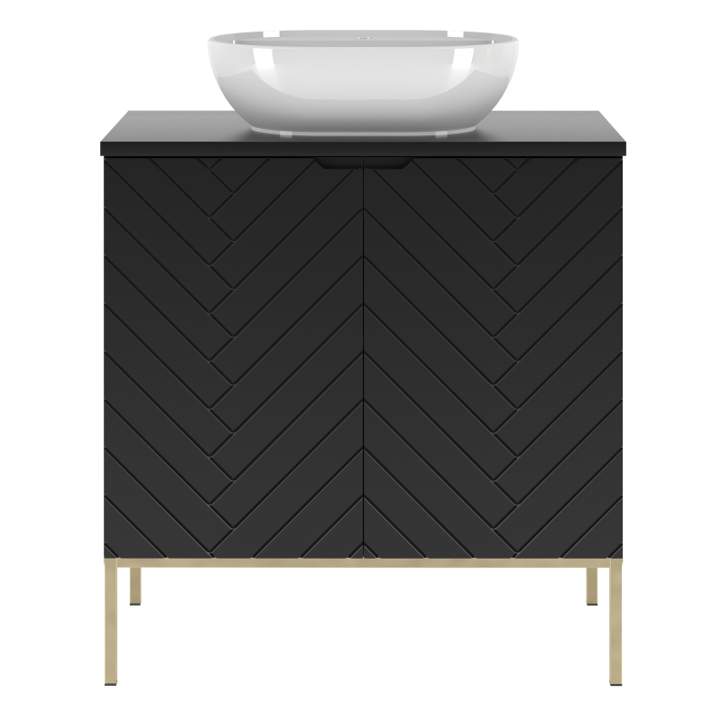 Bathroom cabinet 80cm with sink gold rack - ASPEN 08