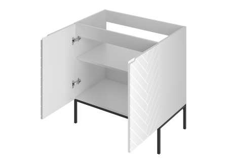 Cabinet with inset sink 80cm black rack - ASPEN 08