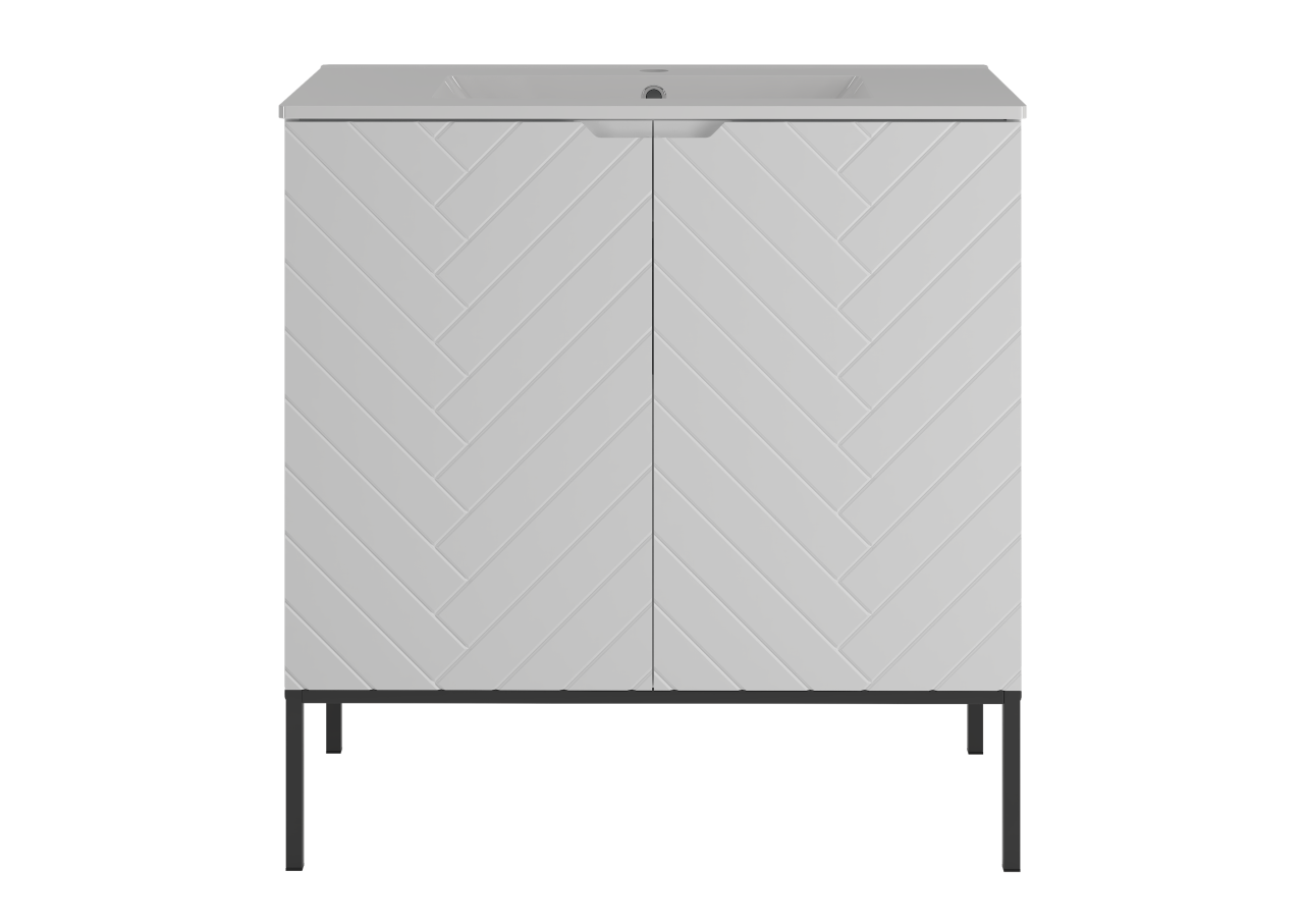 Cabinet with inset sink 80cm black rack - ASPEN 08