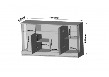 SIDEBOARD 155CM WITH LED STRIP - EFECTO 2