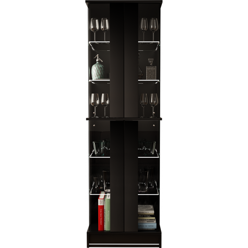 VITRINE 180CM WITH LED STRIP AND GLASS DOORS - EFECTO 3