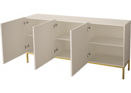 SIDEBOARD 160CM WITH 3 DOORS ON GOLD LEGS - ELEGANTE 2