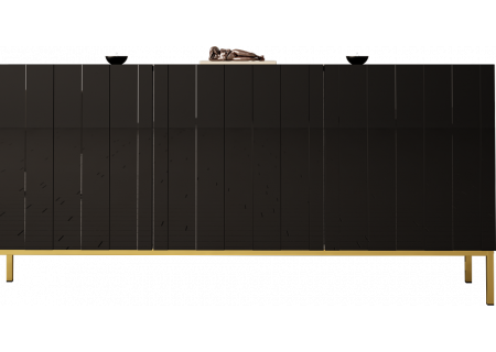 SIDEBOARD 160CM WITH 3 DOORS ON GOLD LEGS - ELEGANTE 2