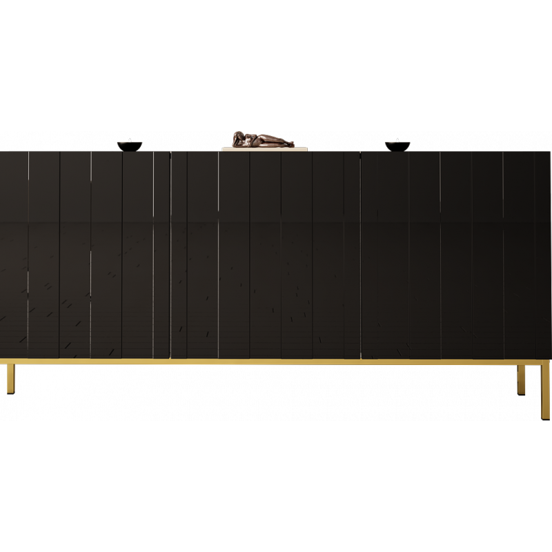 SIDEBOARD 160CM WITH 3 DOORS ON GOLD LEGS - ELEGANTE 2