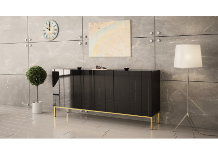 SIDEBOARD 160CM WITH 3 DOORS ON GOLD LEGS - ELEGANTE 2