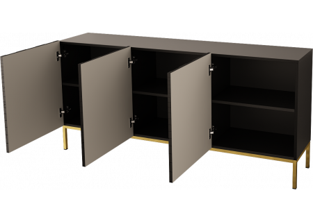 SIDEBOARD 160CM WITH 3 DOORS ON GOLD LEGS - ELEGANTE 2