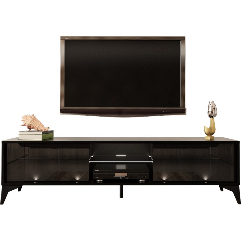 TV STAND 161CM WITCH BLACK INSET NAD LEGS - EVEL 2