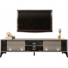 TV STAND 161CM WITCH BLACK INSET NAD LEGS - EVEL 2