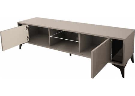 TV STAND 161CM WITCH BLACK INSET NAD LEGS - EVEL 2