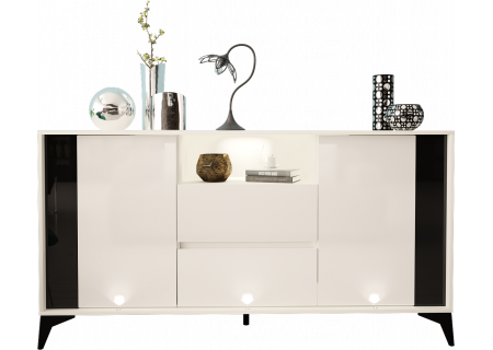 Sideboard 160cm with black inset and legs - evel 3