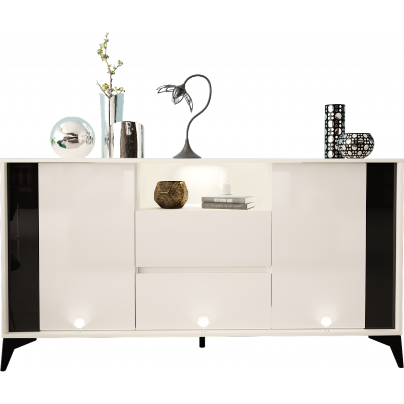 Sideboard 160cm with black inset and legs - evel 3