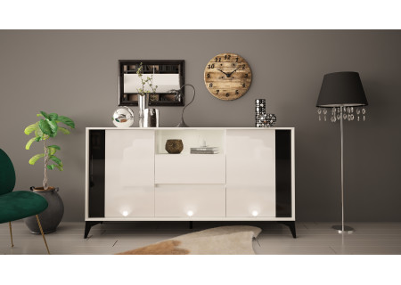 Sideboard 160cm with black inset and legs - evel 3